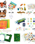 Kreatív természetes DIY készlet gyerekeknek, maszkok, matricák, kaleidoszkóp, erdei motívumok.