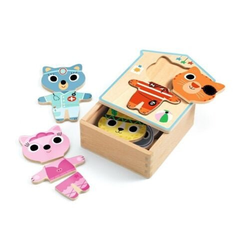 Djeco Cicát felöltöztető kirakó - Puzzle - Djeco - Gyerekjátékok