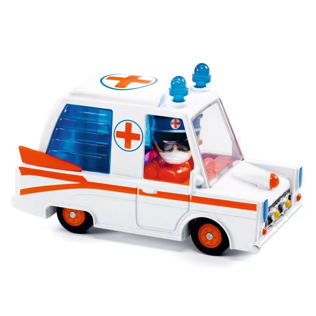 Djeco Hurry Ambulance - Fém autó sofőrrel - Djeco - Járművek