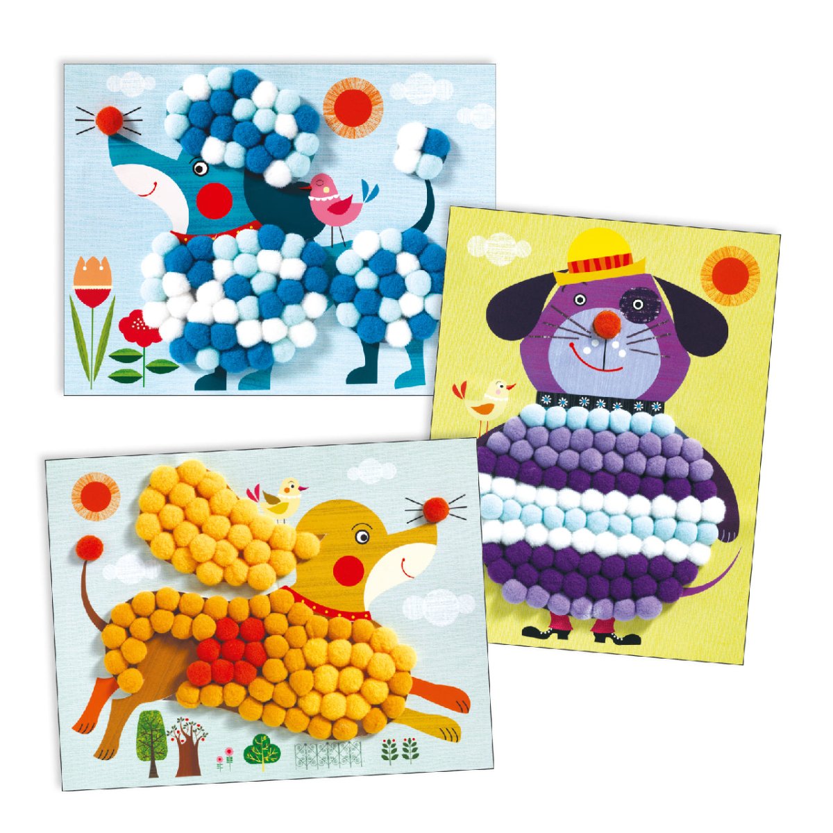 Djeco Pompom - kép készítés - Simogatni való kutyák - Dogs to stroke - Djeco - Készségfejlesztők