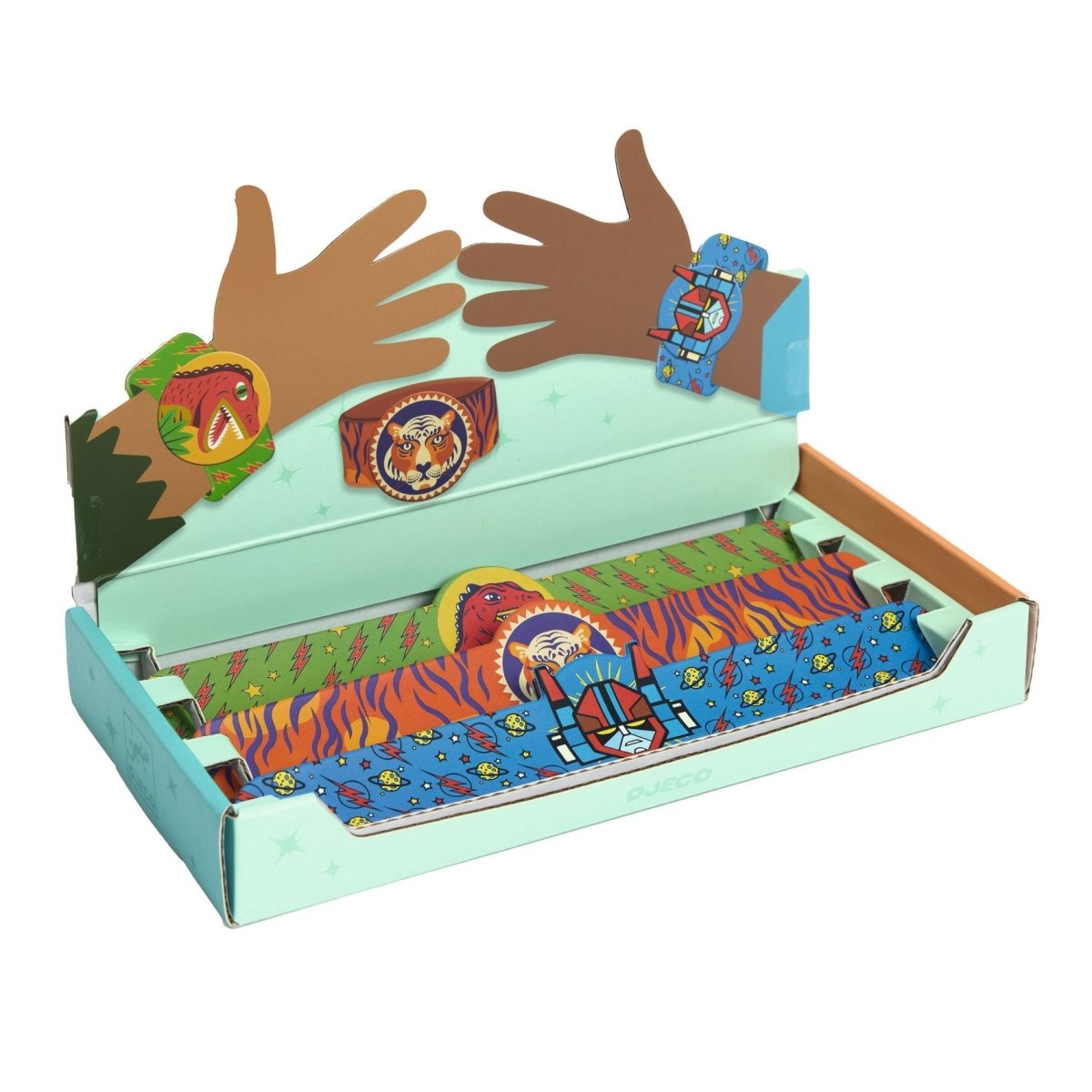 Djeco Rácsapós karkötő - Dínó, Tigris, Szuperhős - Winding bracelets dino, tiger, superhero - Djeco - Kiegészítő