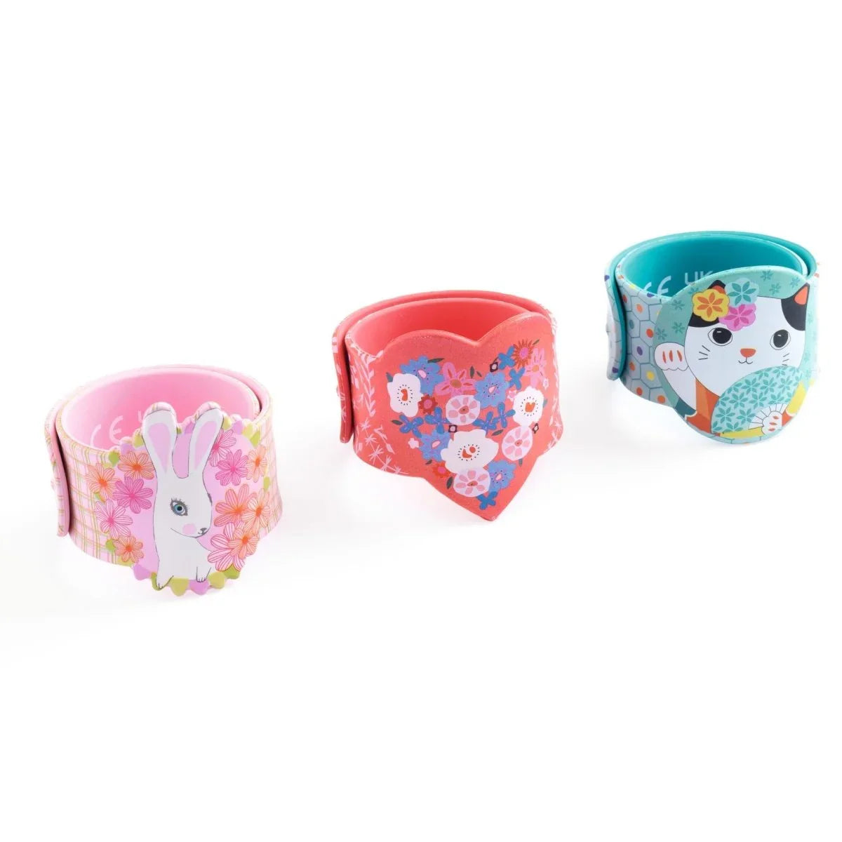 Djeco Rácsapós karkötő - Szív, Macsek, Nyúl - Slap bracelets heart,rabbit,cat - Djeco - Kiegészítő