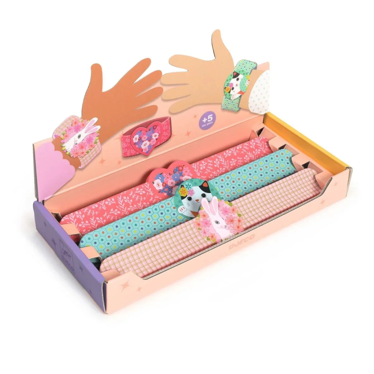 Djeco Rácsapós karkötő - Szív, Macsek, Nyúl - Slap bracelets heart,rabbit,cat - Djeco - Kiegészítő
