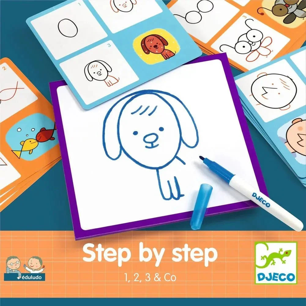 Djeco® Step by step rajzolós játék - OduStore - Kreatív - Djeco