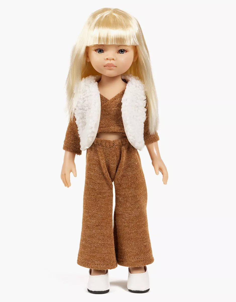 Minikane Játék Babaruha -Gilet sans manche Tao en bouclette écru