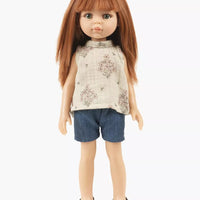 Minikane Játék Babaruha - Iva tank top in cotton gauze with wildflower print and matching denim shorts