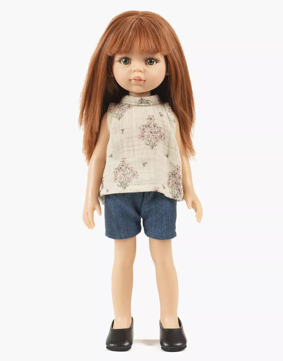 Minikane Játék Babaruha - Iva tank top in cotton gauze with wildflower print and matching denim shorts