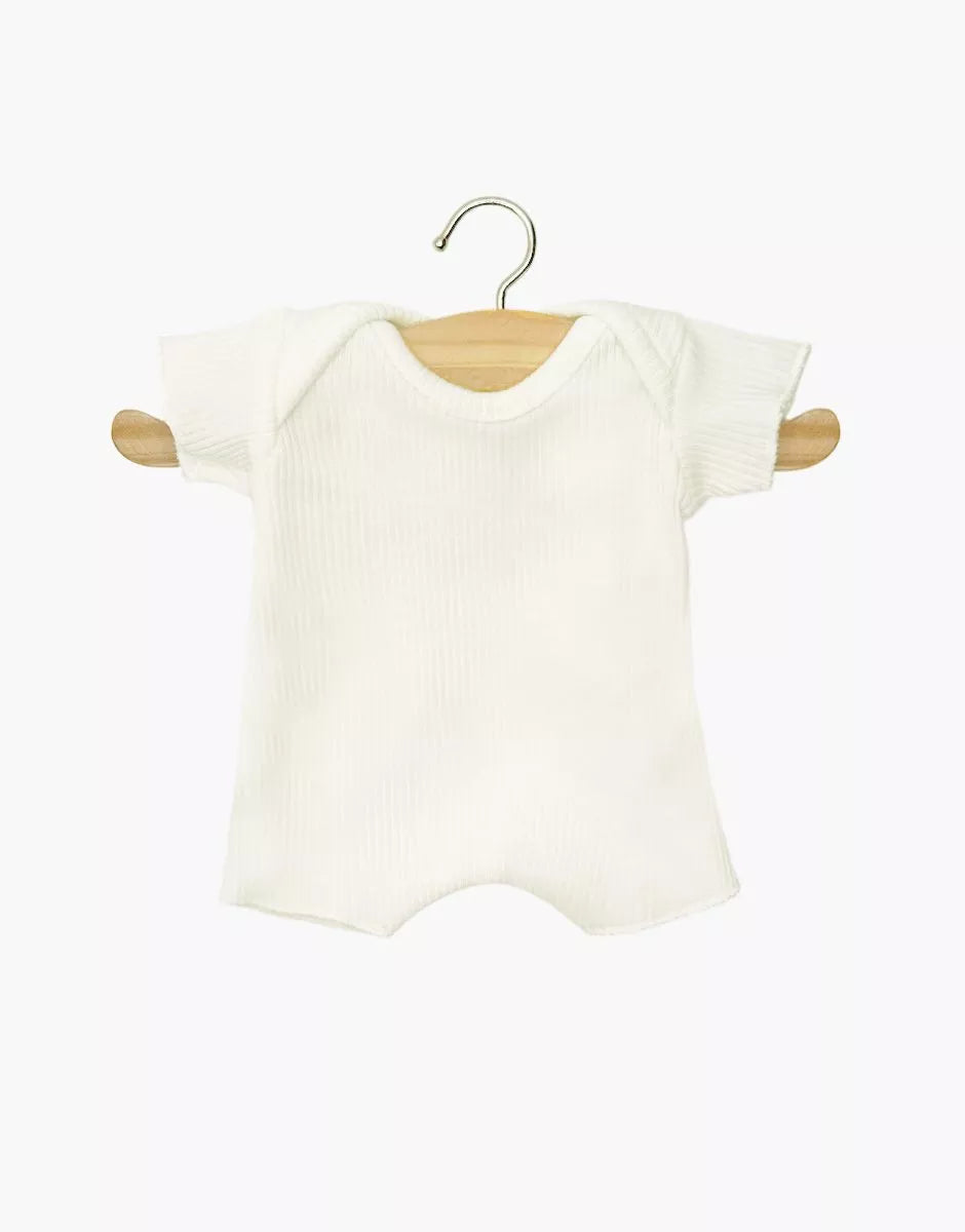 Minikane Játék Babaruha - Ribbed knit shorty bodysuit in putty