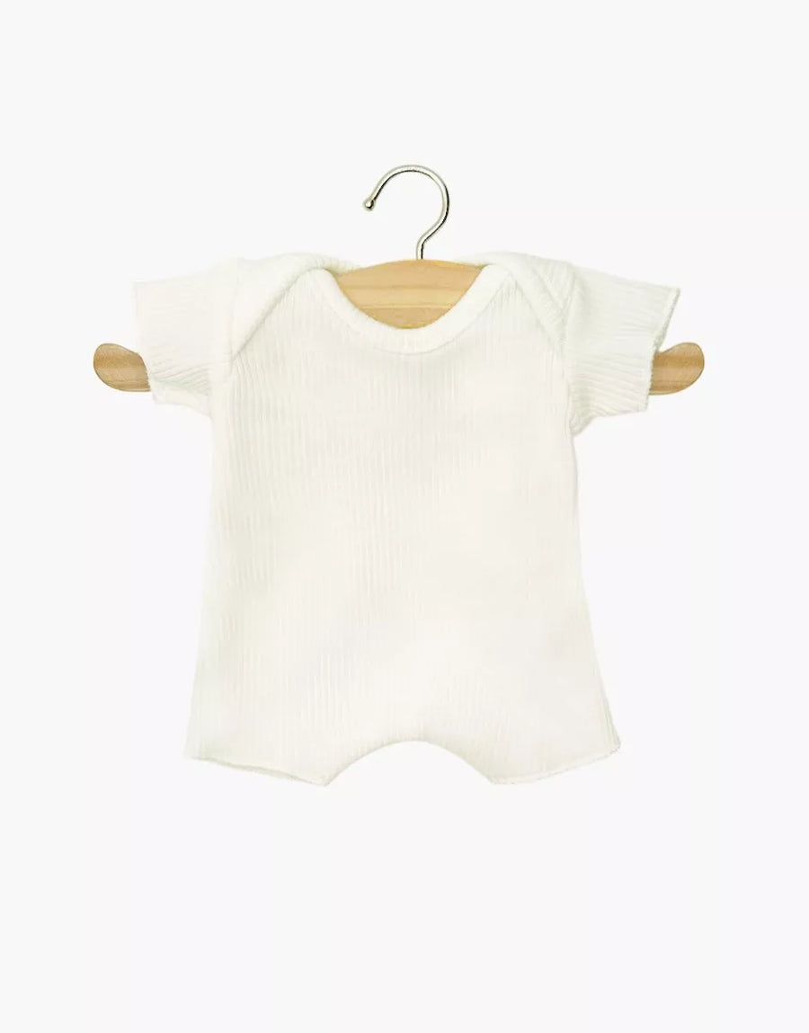 Minikane Játék Babaruha - Ribbed knit shorty bodysuit in putty
