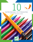 Ecsetfilc készlet 10 különböző színnel, színes brush filcek rajzoláshoz, Djeco