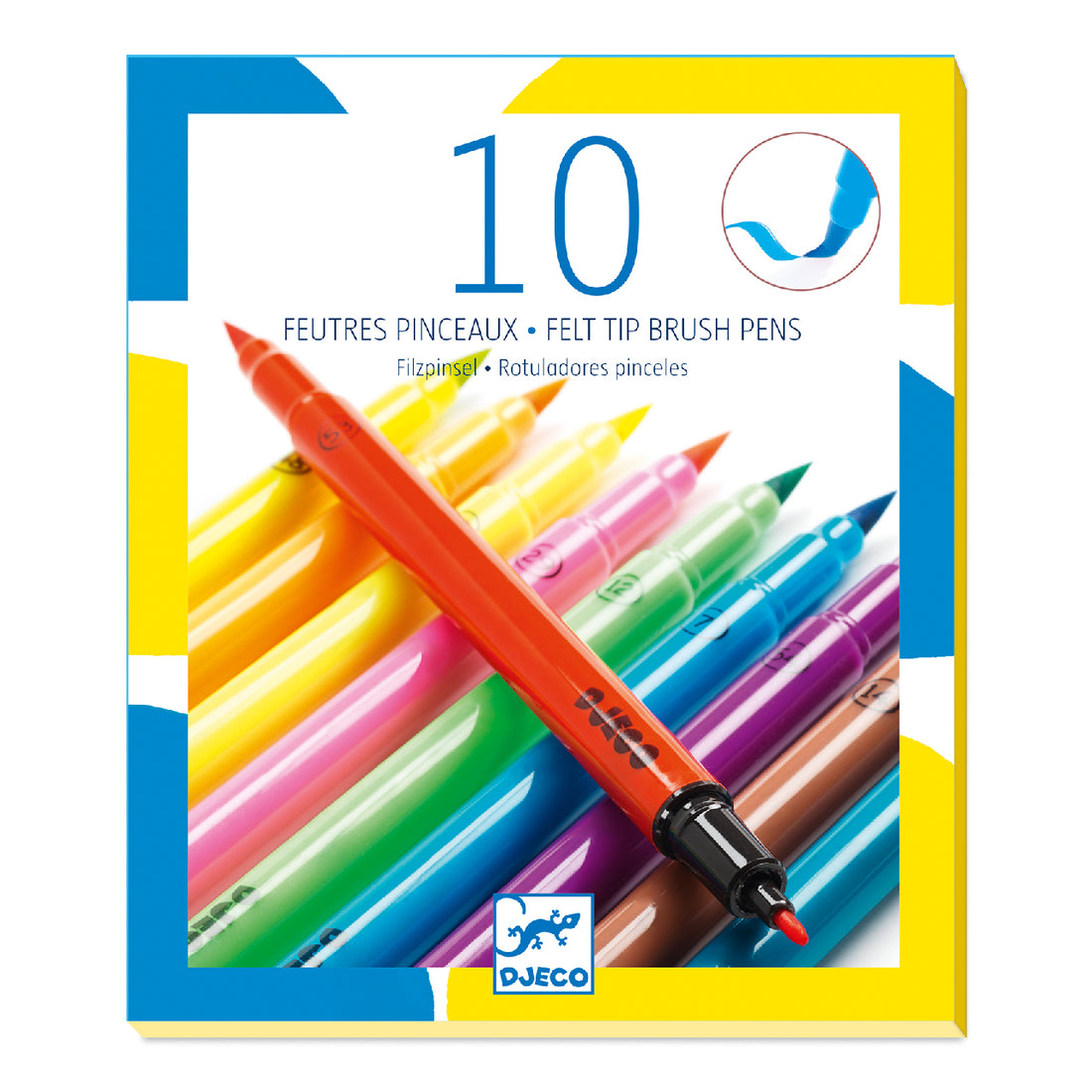 Djeco® Ecsetfilc készlet - 10 ragyogó szín - Pop colors