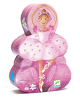 Djeco puzzle doboz balerinával, rózsaszín, virágmintás, gyerekjáték 36 darabos