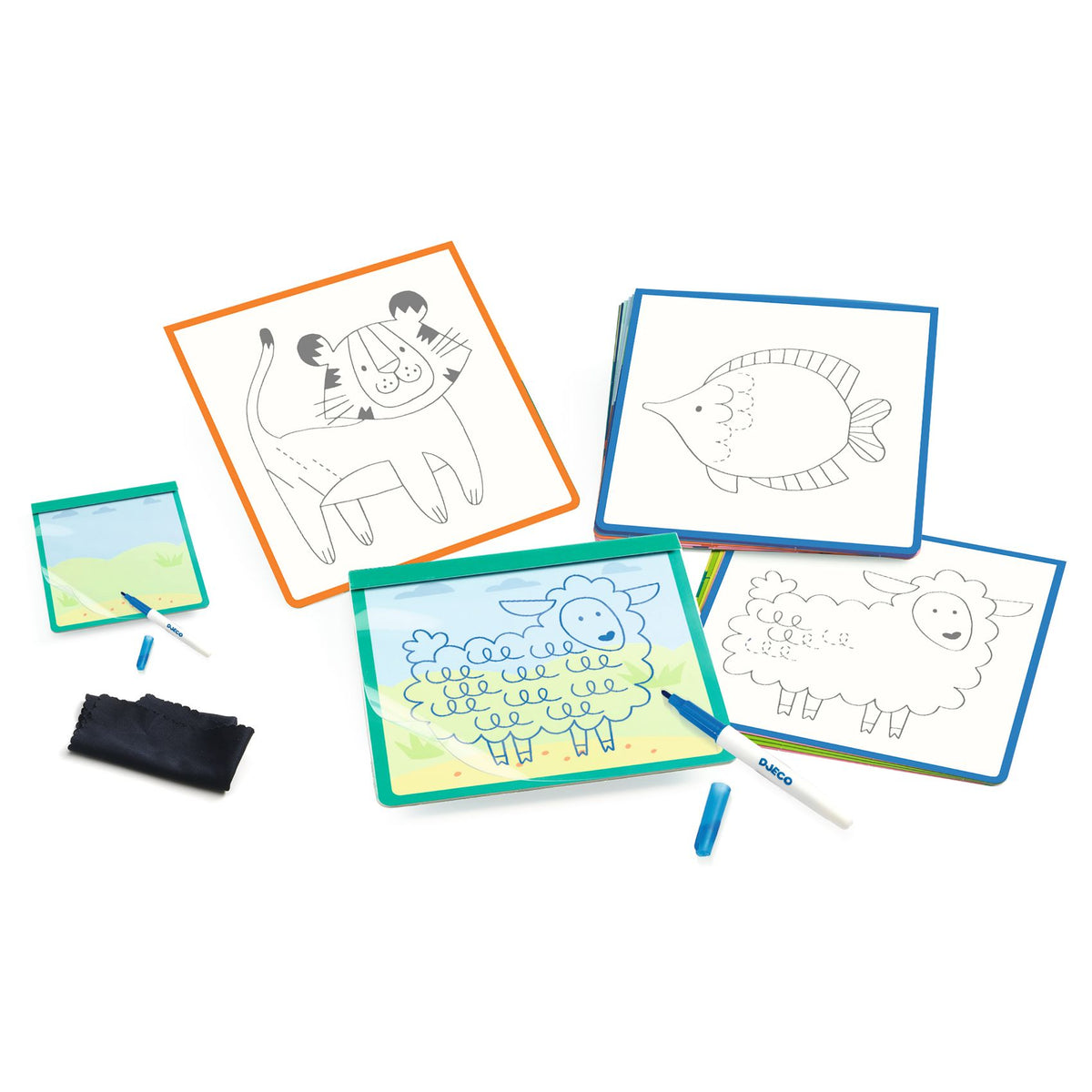 Djeco Fejlesztő játék - Állatmintás vonalvezető - Eduludo Animographe