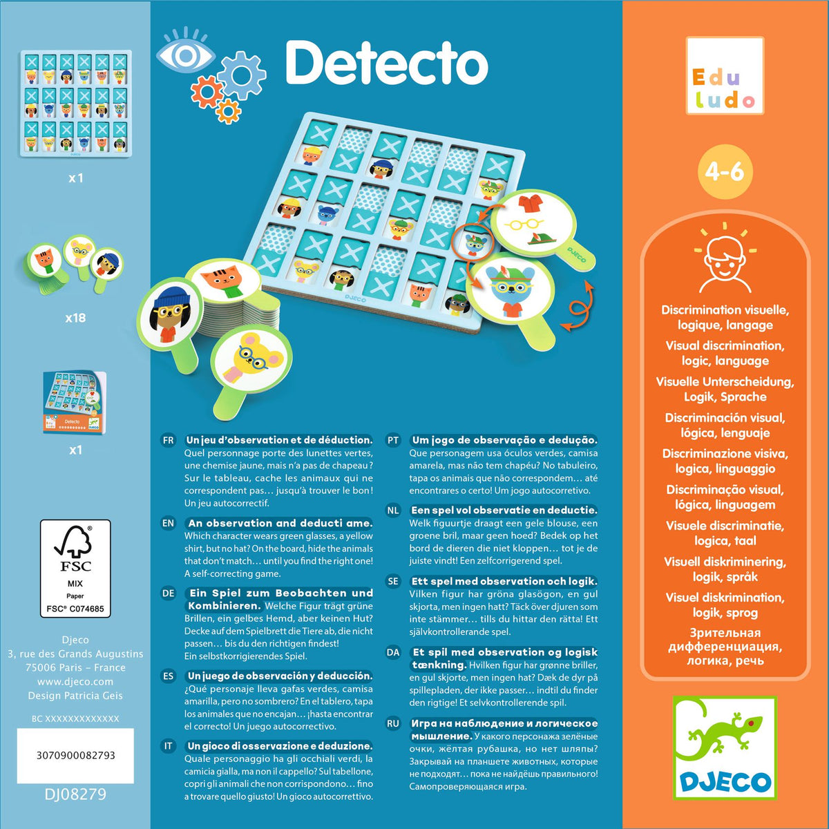 Djeco Fejlesztő játék - Nyomkövető - Detecto