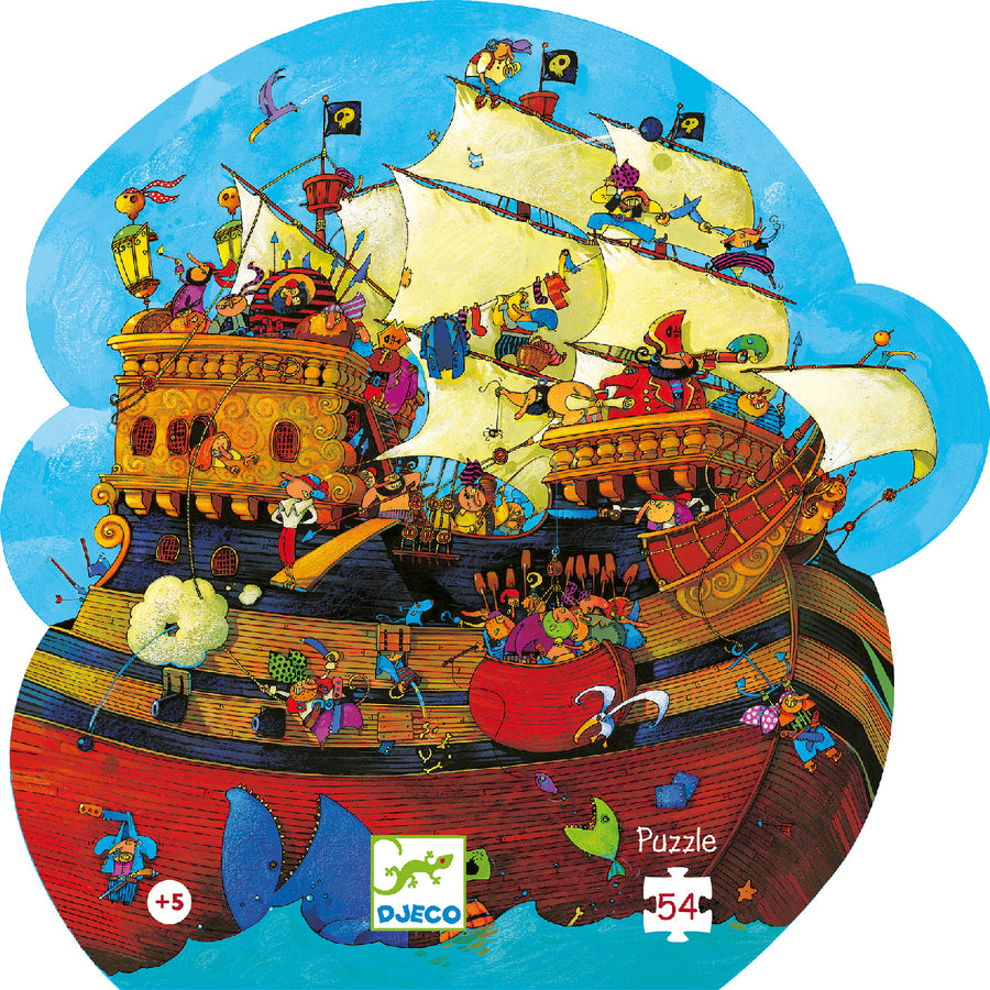 Djeco® Formadobozos puzzle - Barbarossa hajója, 54 db-os - Barbarossa's Boat