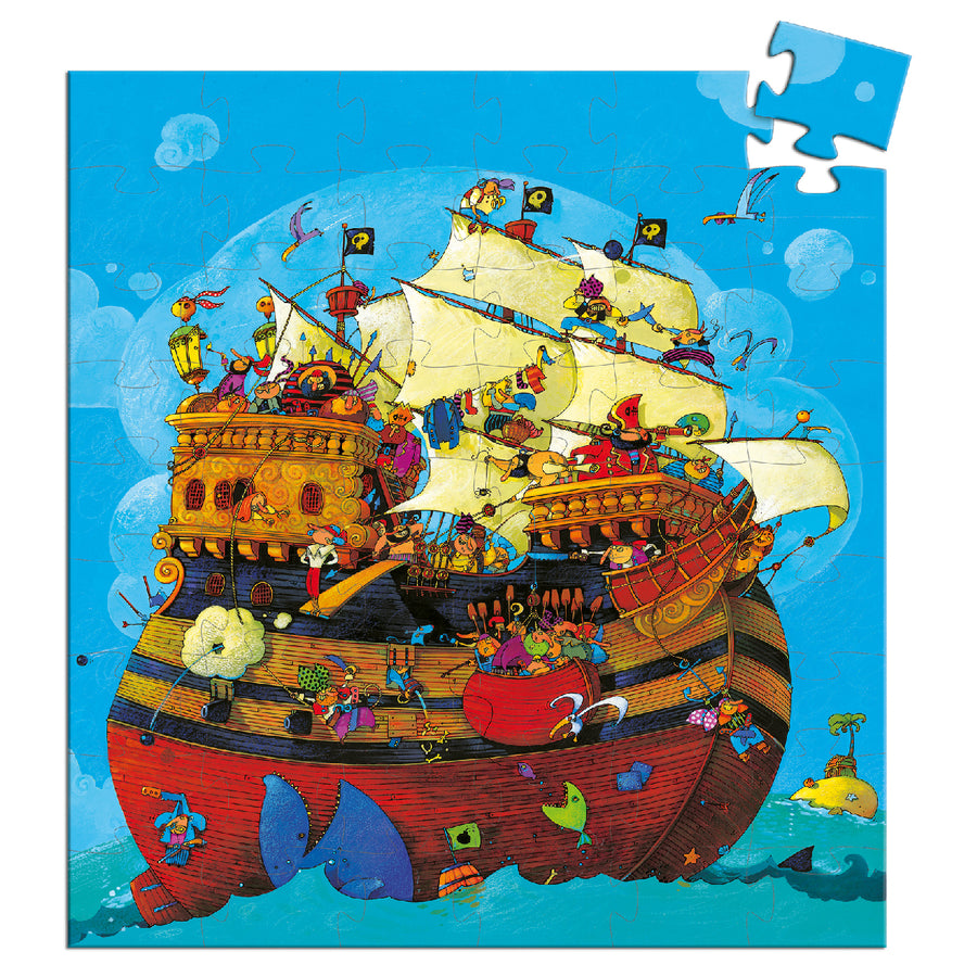 Djeco® Formadobozos puzzle - Barbarossa hajója, 54 db-os - Barbarossa's Boat