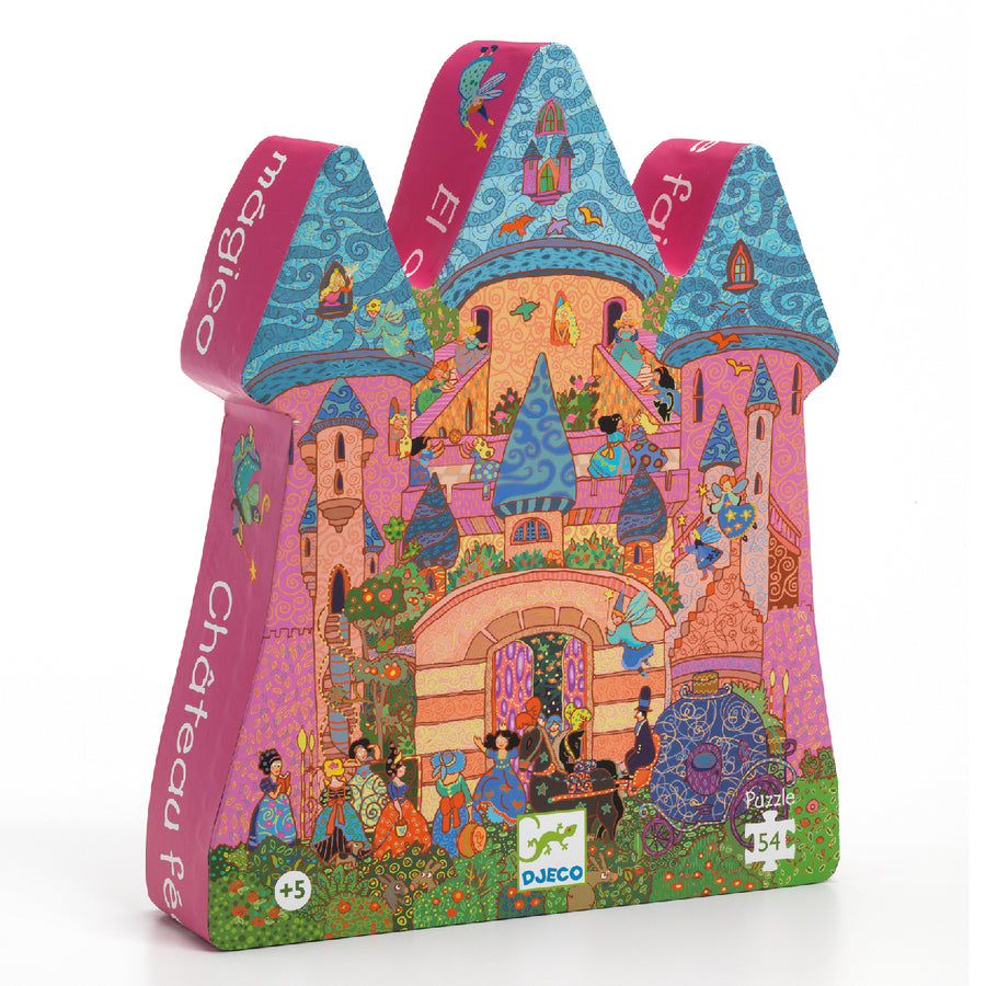 Djeco® Formadobozos puzzle - Tündérek kastélya, 54 db-os - The fairy castle