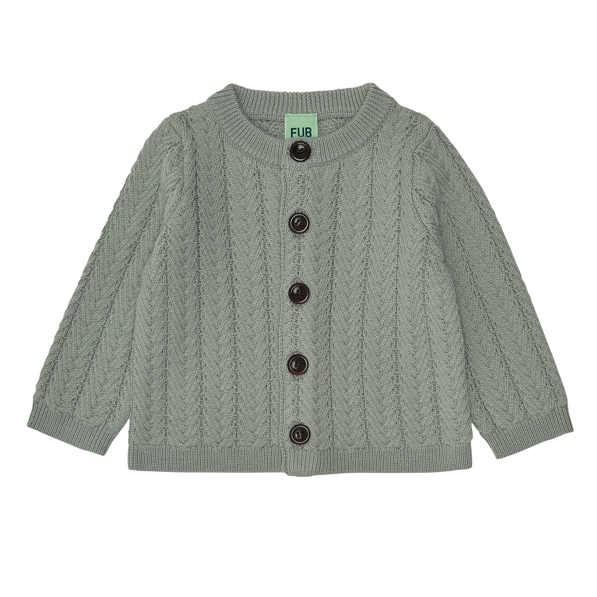 Fub® Baby kötött 100% merinói gyapjú kardigán - Pale sage - Fub - Felsők és pulóverek