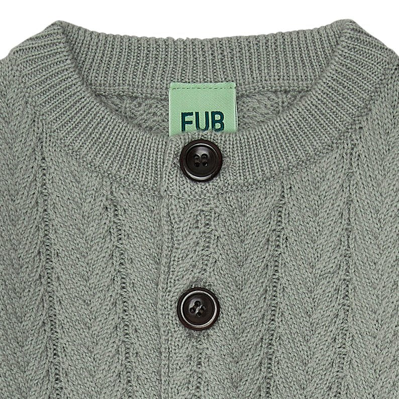 Fub® Baby kötött 100% merinói gyapjú kardigán - Pale sage - Fub - Felsők és pulóverek