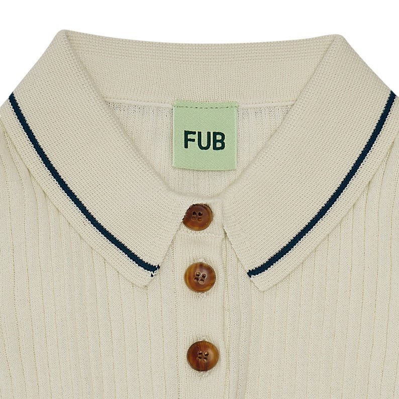 Fub® Galléros organikus pamut póló - Ecru - Fub - Pólók, ingek