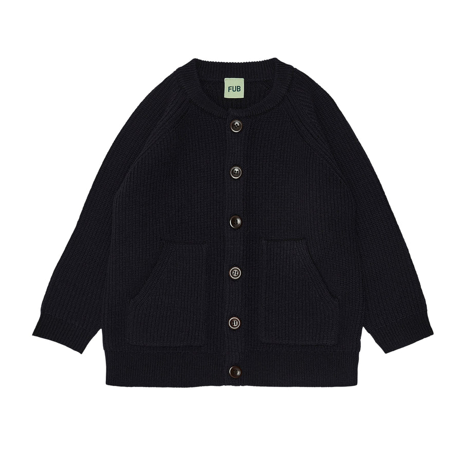 Fub® Kötött 100% merinói gyapjú kardigán - Dark navy - Fub - Felsők és pulóverek