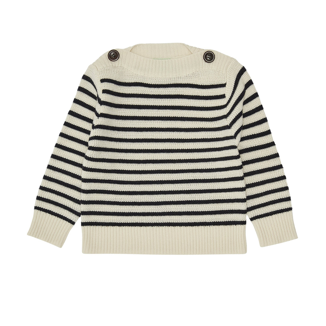 Fub® Kötött 100% merinói gyapjú pulóver gombokkal - ecru/dark navy - Fub - Felsők és pulóverek