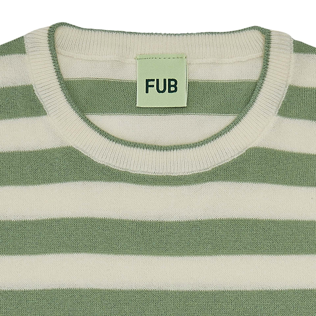 Fub® Kötött biopamut csíkos póló - Ecru/Leaf - Fub - Pólók, ingek
