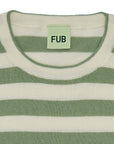 Fub® Kötött biopamut csíkos póló - Ecru/Leaf - Fub - Pólók, ingek
