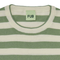 Fub® Kötött biopamut csíkos póló - Ecru/Leaf - Fub - Pólók, ingek