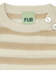 Fub® Kötött csíkos 100% gyapjú pulóver gombokkal - ecru - Fub - Felsők és pulóverek