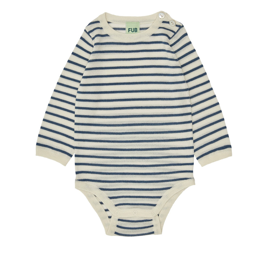 Fub® Kötött gyapjú body, hosszú ujjú csíkos - 100% merinói gyapjú - Fub - Body - OduStore