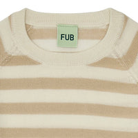 Fub® Kötött gyapjú pulóver, csíkos - ecru/hay - 100% merinói gyapjú - Fub - Felsők és pulóverek