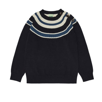 Fub® Kötött gyapjú pulóver - Dark navy/csíkos - Fub - Felsők és pulóverek