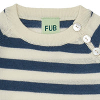 Fub® Kötött gyapjú pulóver gombokkal, kék csíkos - Fub - Felsők és pulóverek