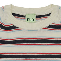 Fub® Kötött organikus pamut póló, csíkos - ecru/dark navy - Fub - Felsők és pulóverek