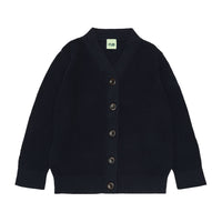 Fub® Kötött organikus pamut V - nyakú kardigán - Dark navy - Fub - Felsők és pulóverek - OduStore