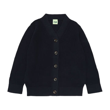 Fub® Kötött organikus pamut V - nyakú kardigán - Dark navy - Fub - Felsők és pulóverek - OduStore