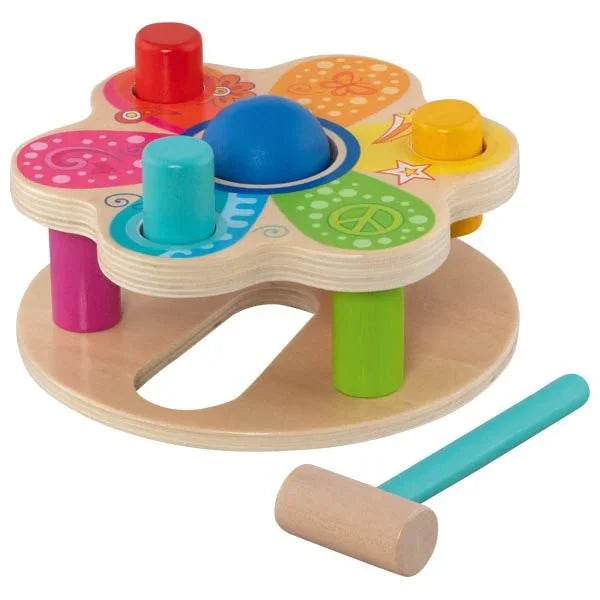 Goki Hammerbank fa kalapácsos játék – Virágmintás - Goki - Gyerekjátékok