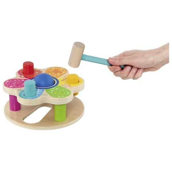 Goki Hammerbank fa kalapácsos játék – Virágmintás - Goki - Gyerekjátékok