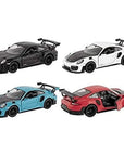 Játék Porsche 911 GT2 RS autómodellek négy színben, részletgazdag kidolgozás, gyerek játék