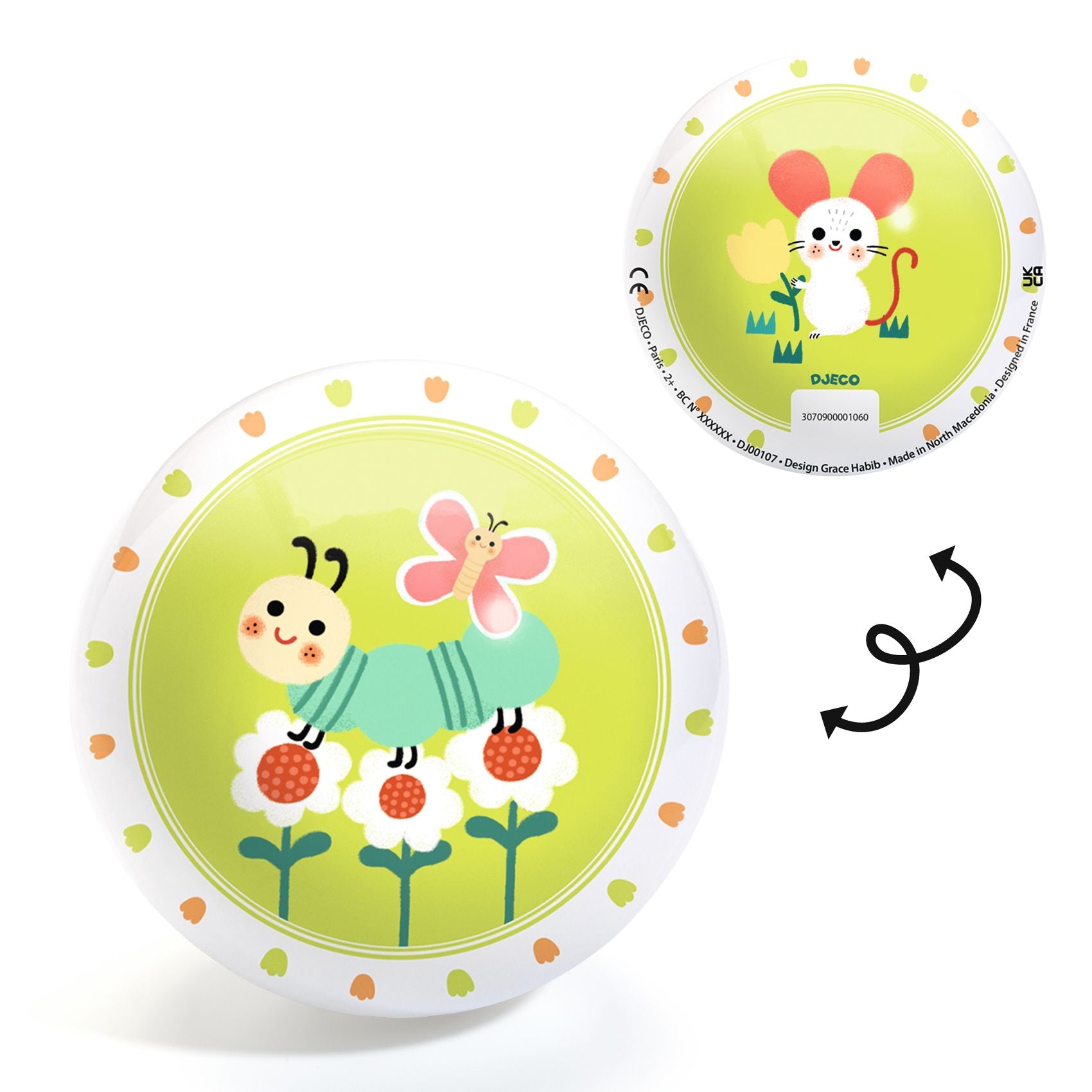 Djeco Gumilabda ∅ 12 cm - Lovely bugs Ball