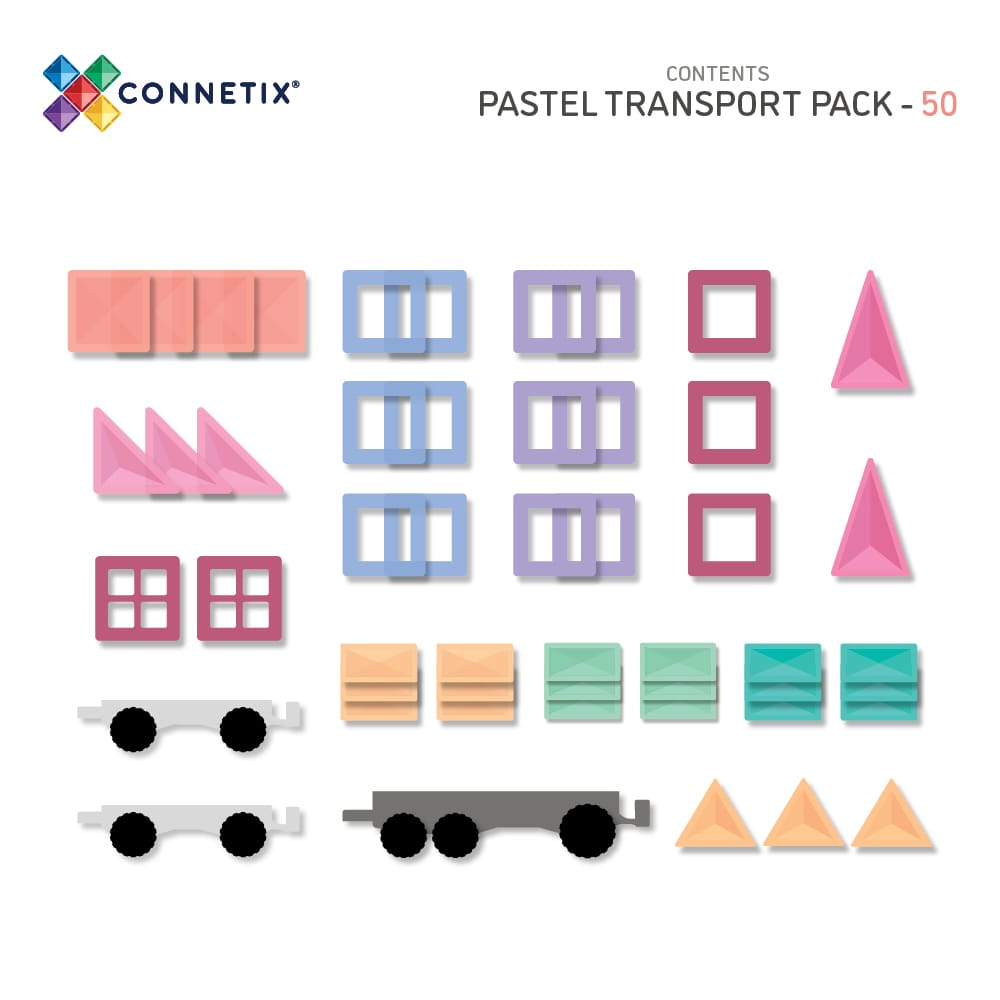 Connetix®Pastel Transport pack - 50 db-os