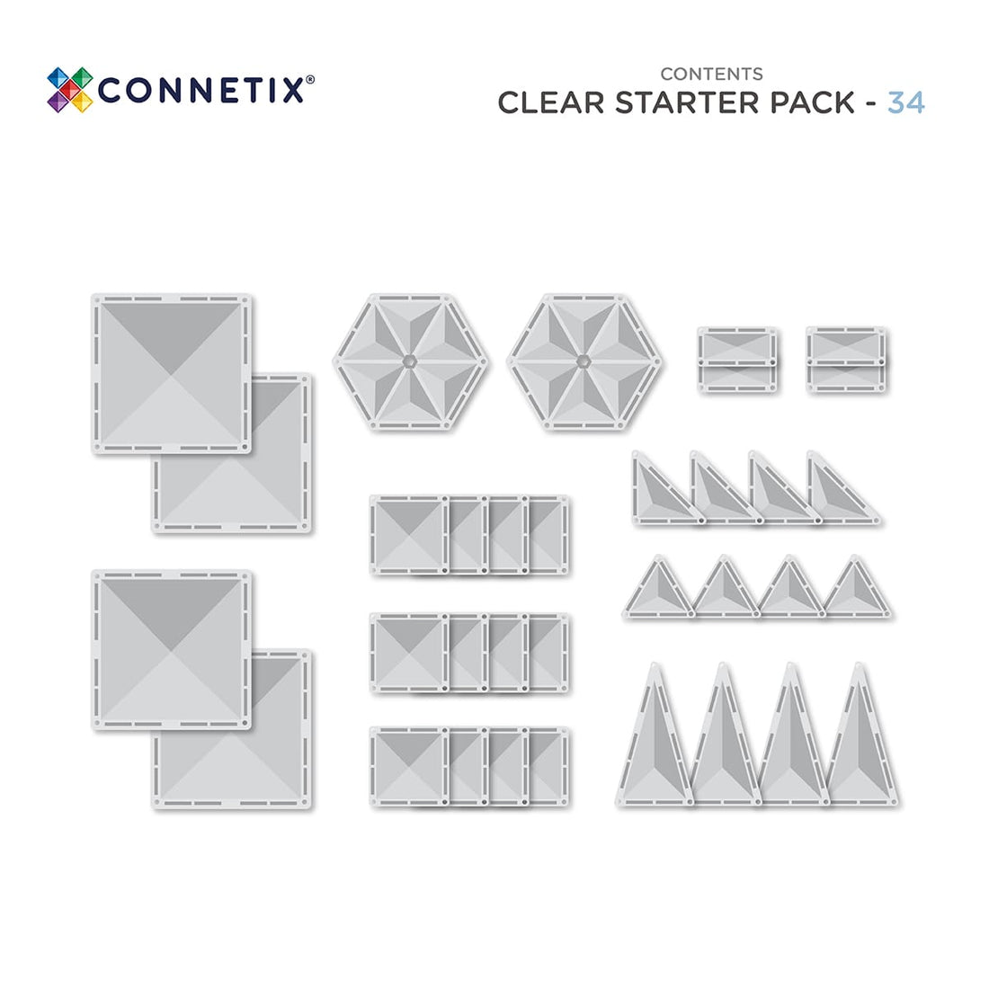 Connetix® Clear Starter Pack 34db-os