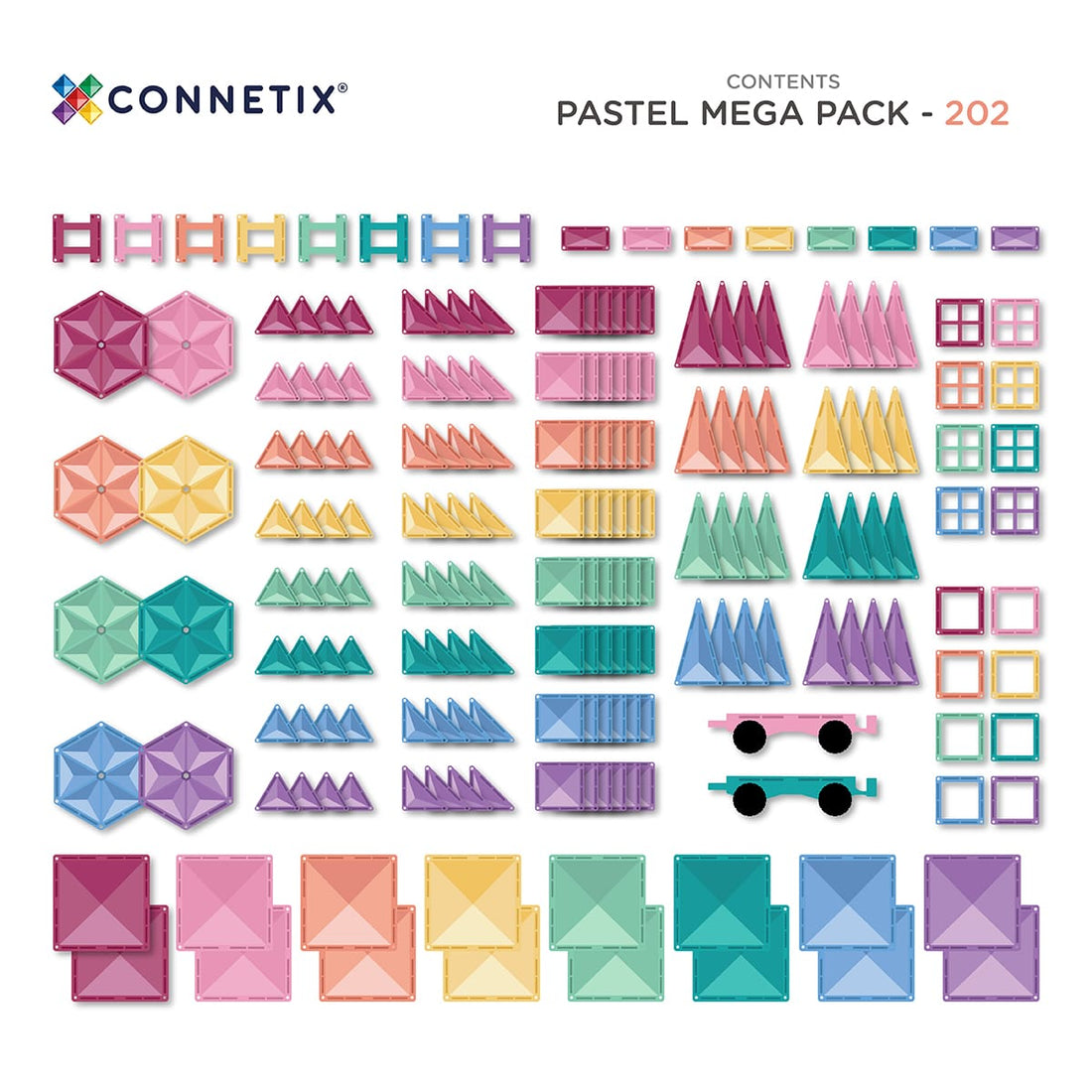 Connetix® Pastel Mega Pack 202 db-os