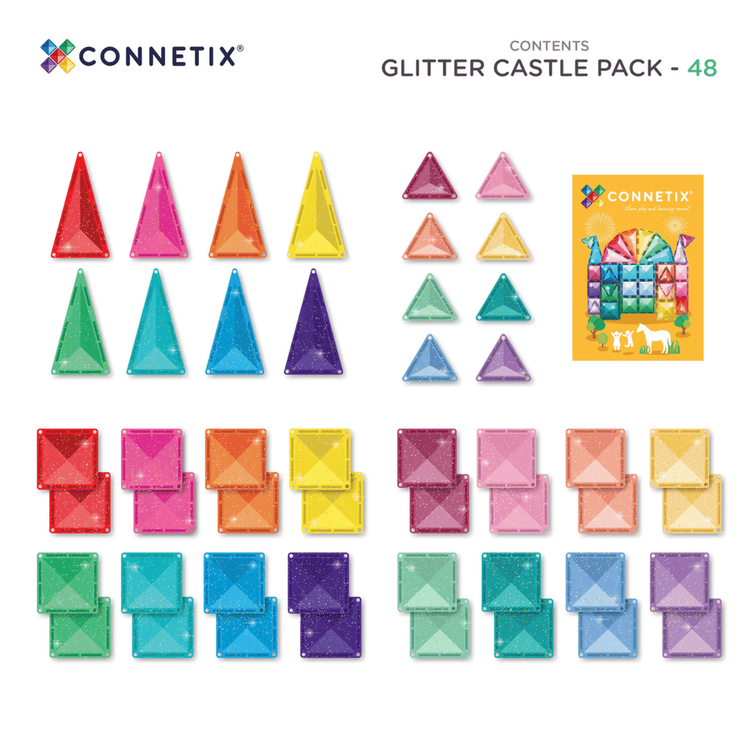 Connetix Glitter Castle Pack 48 db-os