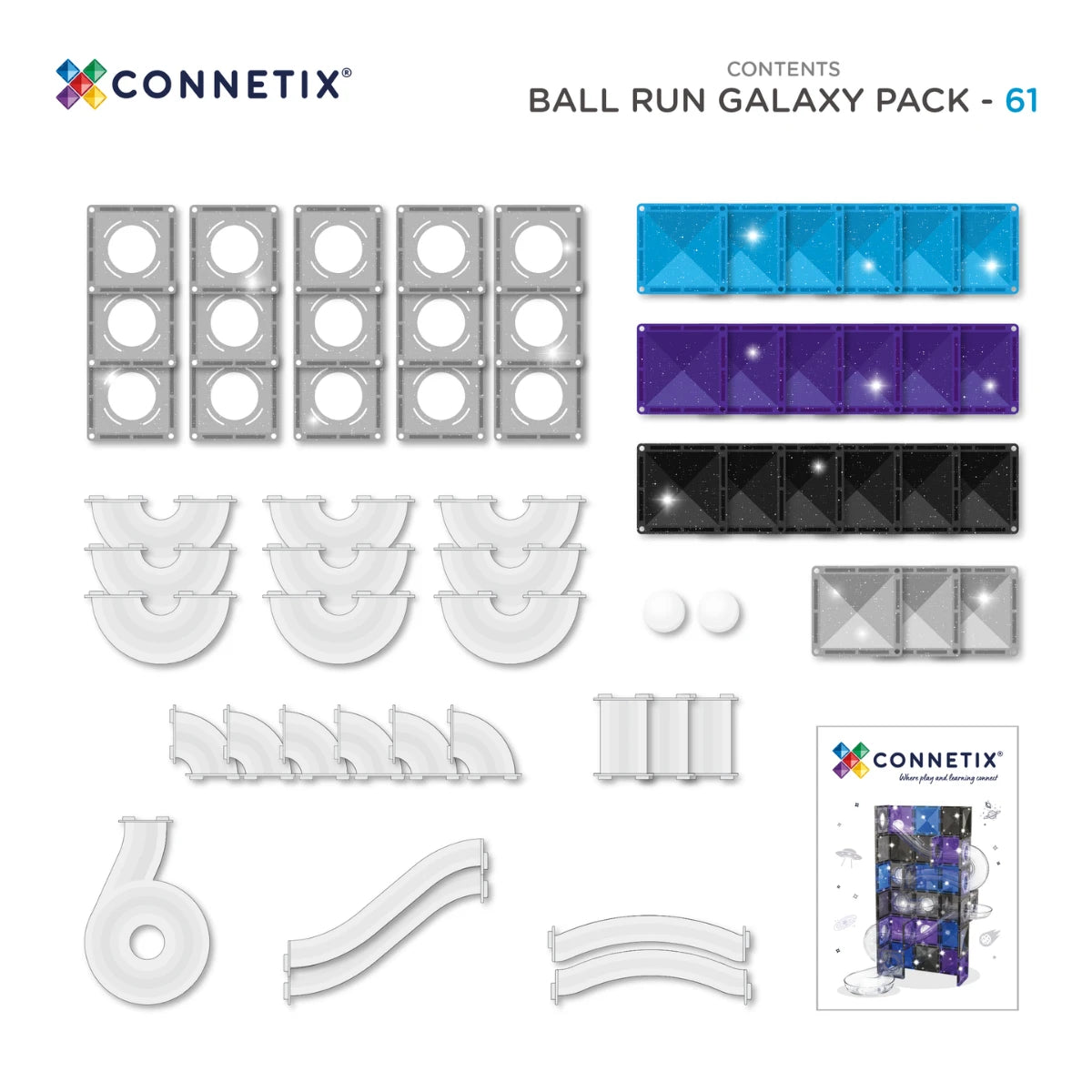 Connetix Ball Run Galaxy Pack 61 db-os