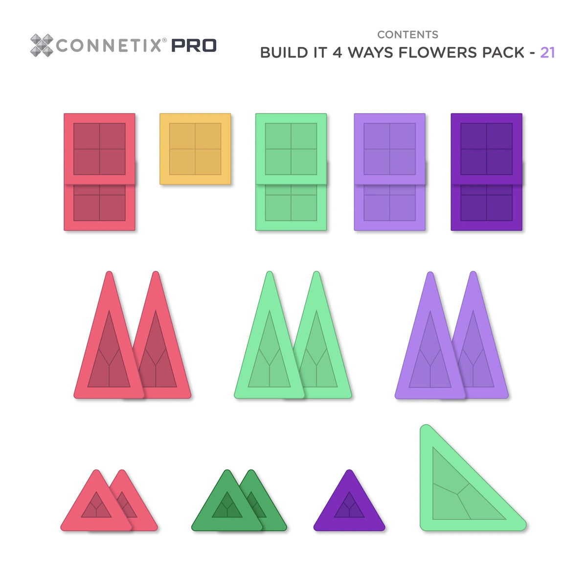 Connetix PRO Build It 4 Ways Flowers Pack 21 db-os - Virágépítő