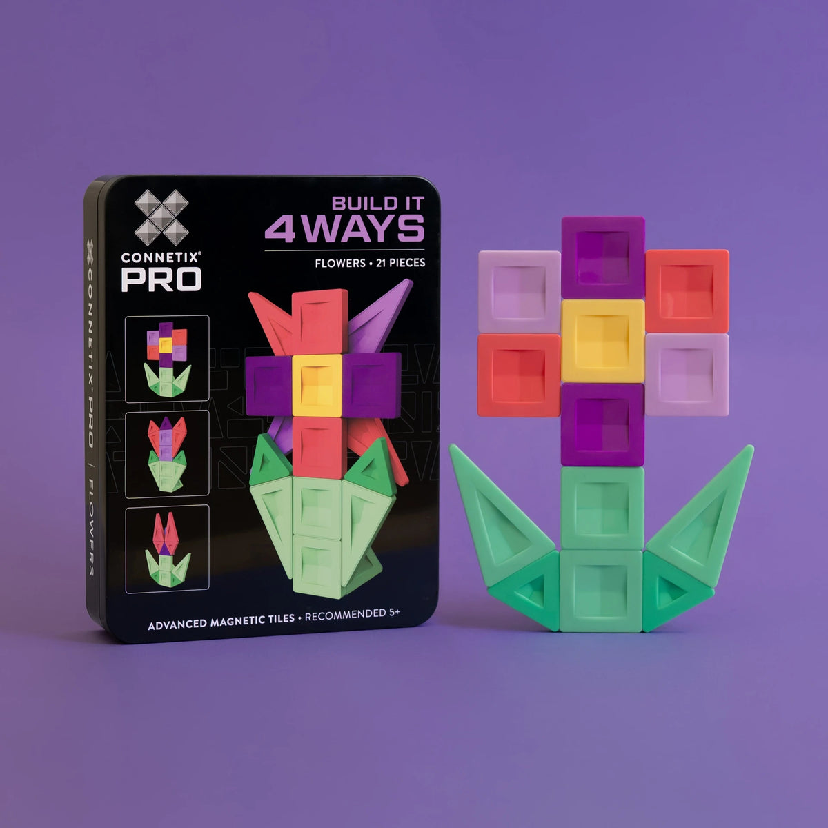Connetix PRO Build It 4 Ways Flowers Pack 21 db-os - Virágépítő