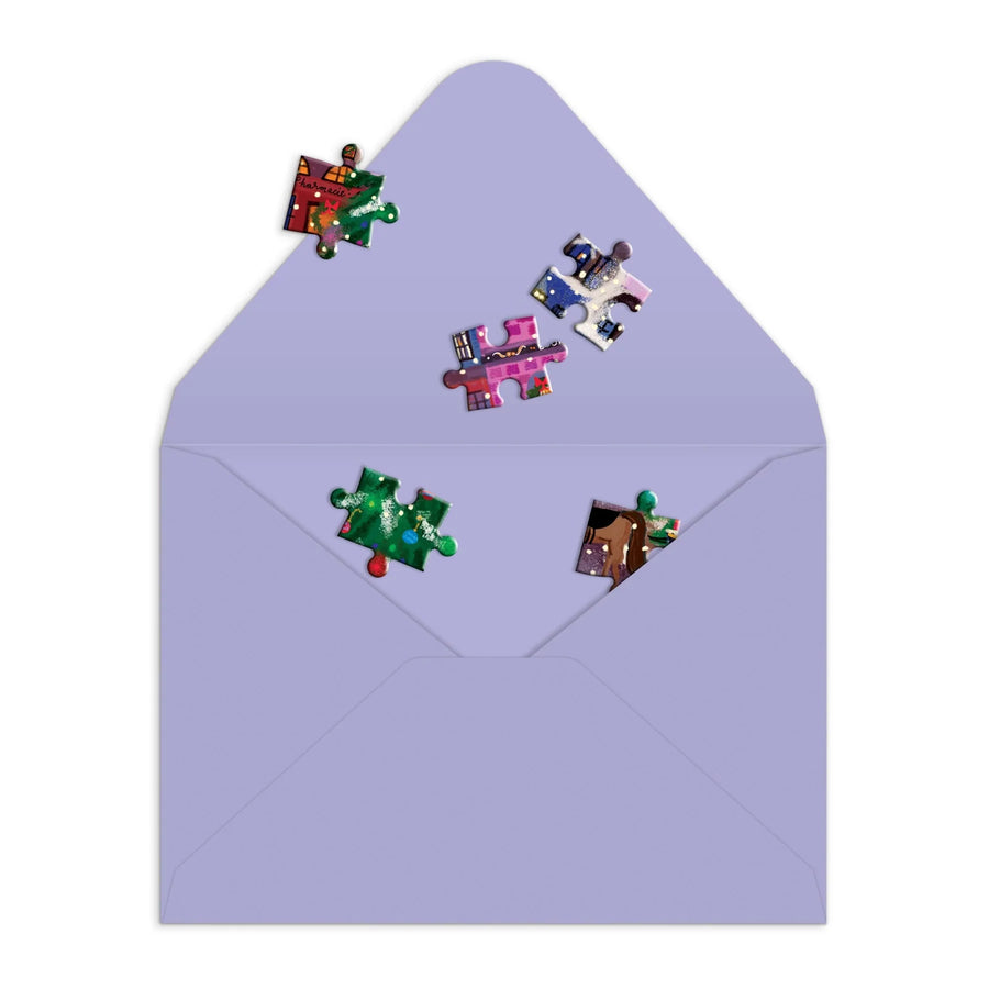 Galison Joy Laforme Christmas Square Greeting Card Puzzle