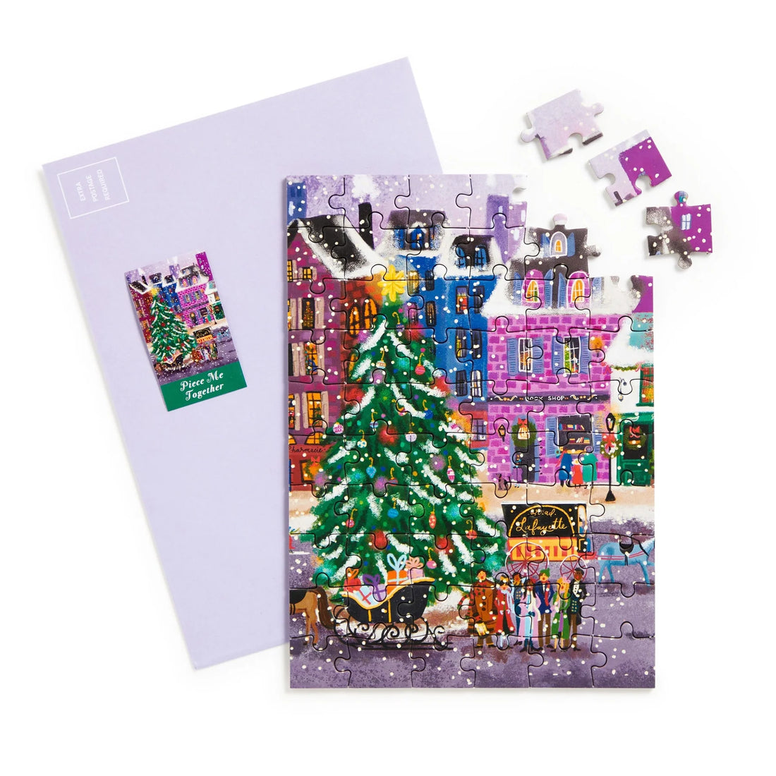 Galison Joy Laforme Christmas Square Greeting Card Puzzle